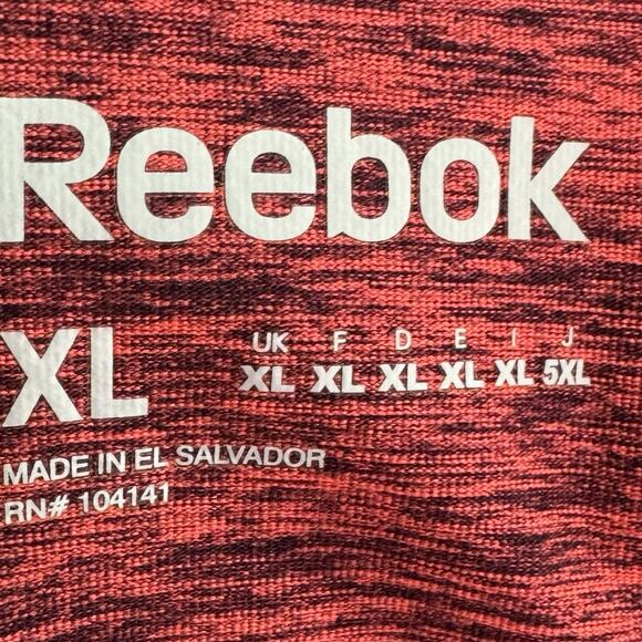 Reebok Mens XL Quarter Zip Pullover Red Black Long Sleeve Running Training Shirt - Picture 7 of 8